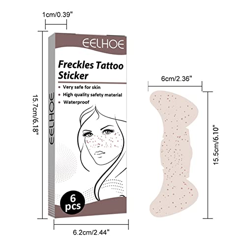Henniu 6 folhas adesivos à prova d'água sardas rosto t-tatuagem para meninas maquiagem festa festiv