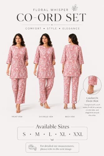 Image of RANGRIKA.in Co-ord Set for Women Stylish | Kurta Set for | Short Kurti with Palazzo | Ethnic Jaipuri Kurti Set | Kurti Palazzo Set | Salwar Suit