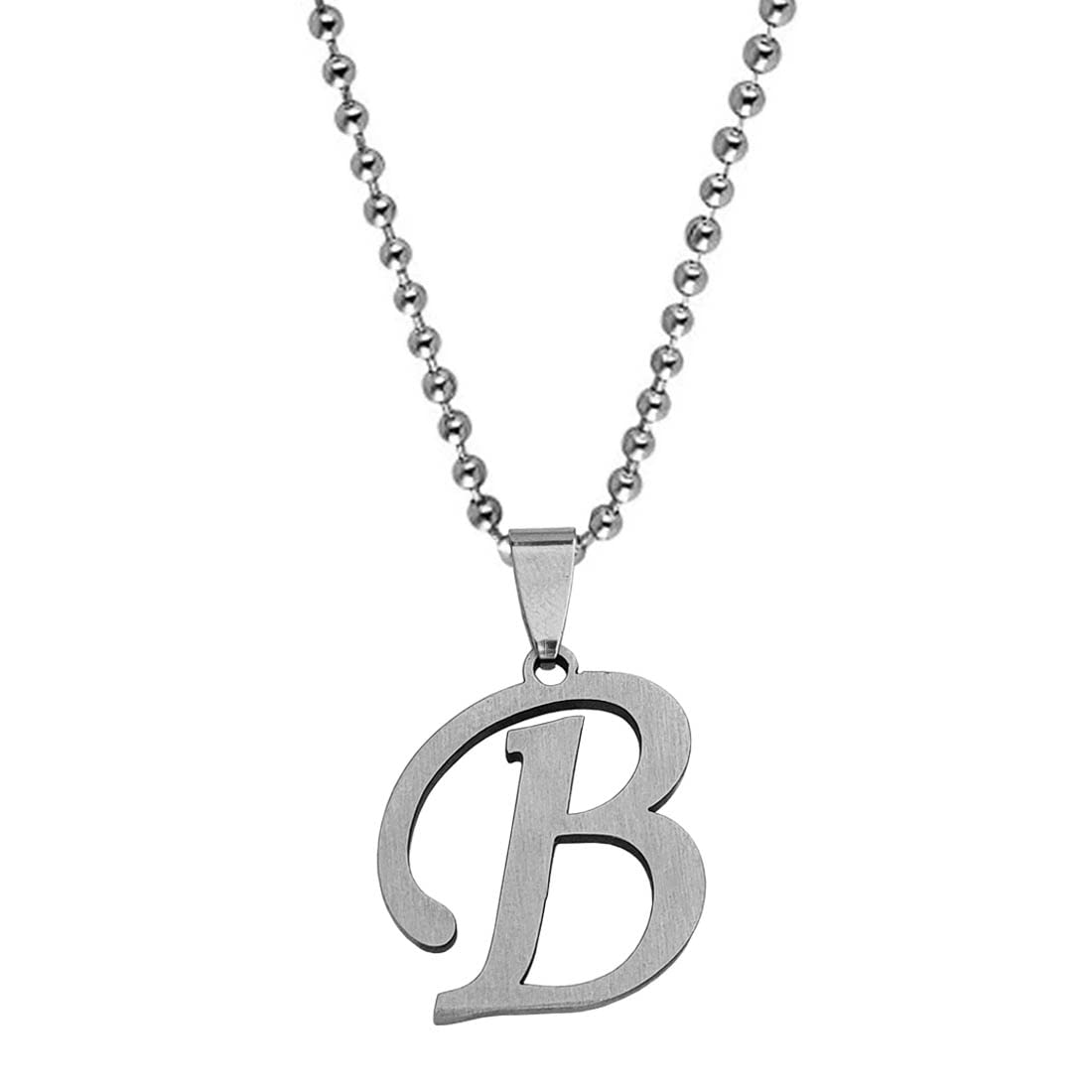M Men Style English Alphabet Initial Charms Letter Initial B Alphabet Silver Stainless Steel Letters Script Name Pendant Chain Necklace from A-Z for For Men And Women (B09Z8KSXLB) Amazon Price History, Amazon Price Tracker
