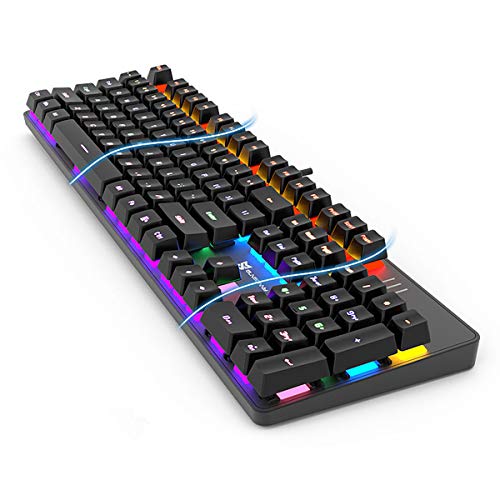Qisan Mechanical Gaming Keyboard Full Size 104 Keys US Layout Wired Red Switch Backlit Keyboard with Black Color - Image 4