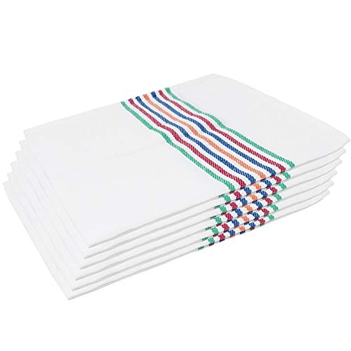 DS HOME 12 Paños de Cocina Sarga, Trapos de Cocina algodón, Toallas de Cocina absorbentes Lavable a Maquina, Juego de 12 paños Suaves y duraderos, 56 x 56 cm Fabricado en España (Blanco)
