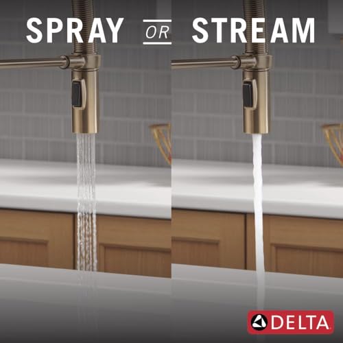 Delta Trinsic Pro Touchless Commercial Style Kitchen Faucet with Touch Technology, Gold Spring Kitchen Sink Faucet with Pull Down Sprayer, Champagne Bronze 9659TL-CZ-DST by DELTA - Image 8