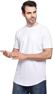 تيشرت سادة للرجال برقبة دائرية وأكمام قصيرة من كوب