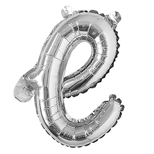 18 inch silver lowercase Happy Birthday Balloon Letter Ballon Wedding Balloon Birthday Party Decorations Kid Adult Name Baloon (18 inch Silver e)