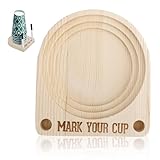 Becherhalter aus Holz mit Markierungsschlitz, Beschriften Sie Ihren Becherhalter für Partys Küchenarbeitsplatten Picknicks und Gesellige Zusammenkünfte