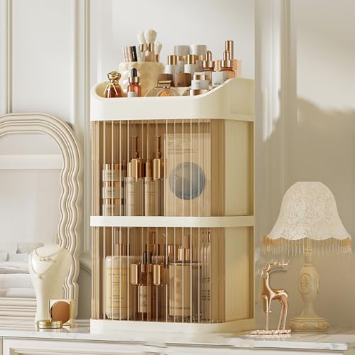 Boîte de rangement cosmétiques à 3 couches empilables pour coiffeuse