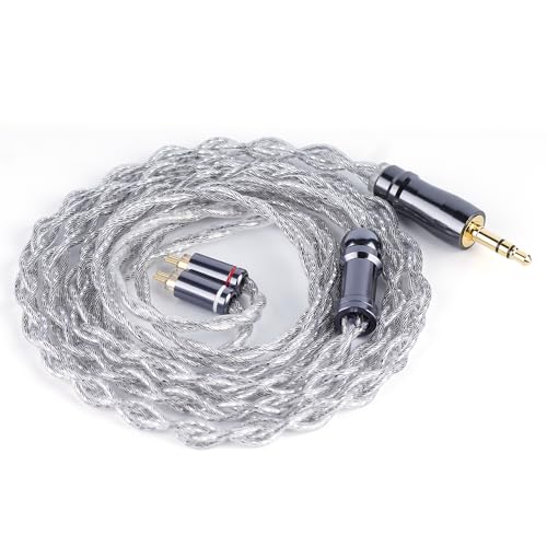 NICEHCK SilverWings イヤホンリケーブル アップグレードケーブル 高導電銅+高導電銅メッキ銀+6Nなまし銅+6N焼鈍銅メッキ銀ミックス導体 6N純度 アルミ箔シールド 0.78 2Pin 3.5mm 交換用イヤモニ 音質改善 hifi 金