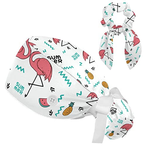 Bonnet de travail bouffant ajustable Couleur 3 au design arc-en-ciel original