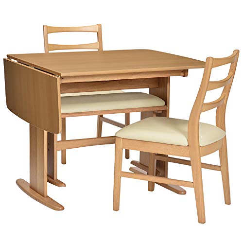 タマリビング ダイニングテーブルセット ブッター ナチュラル 回転なし 伸長式ダイニングテーブルセット 幅90~120cm 4人掛け ベンチセット 50002296-2300-2302