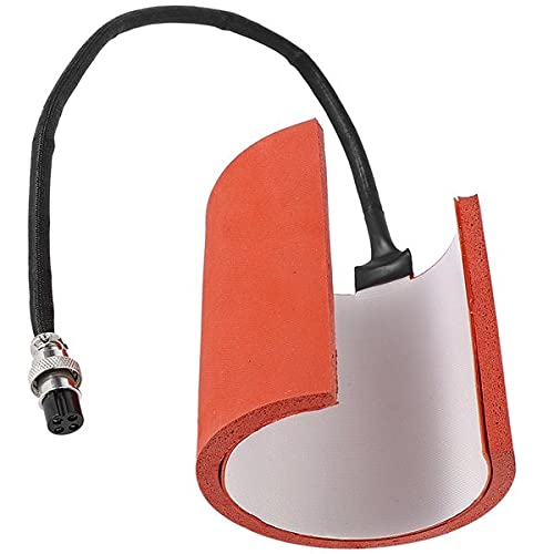 Lysee 3D Printer Parts & Accessories - 7.5-9.5CM 11OZ Silicone Sublimation Mug Wrap Printing Part for Heat Press Machine 110V Or 220V - (Color: Red White)