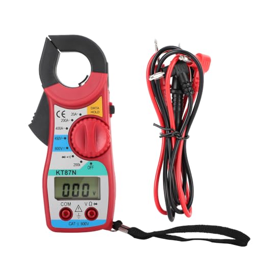 Image of Digital Clamp Meter, Multimeter Tester Voltage Tester Clamp Meter DC AC Ammeter LCD Display Electrical Tester Non Contact Auto Ranging Counts Measures for Current Temperature Capacitance Resistance