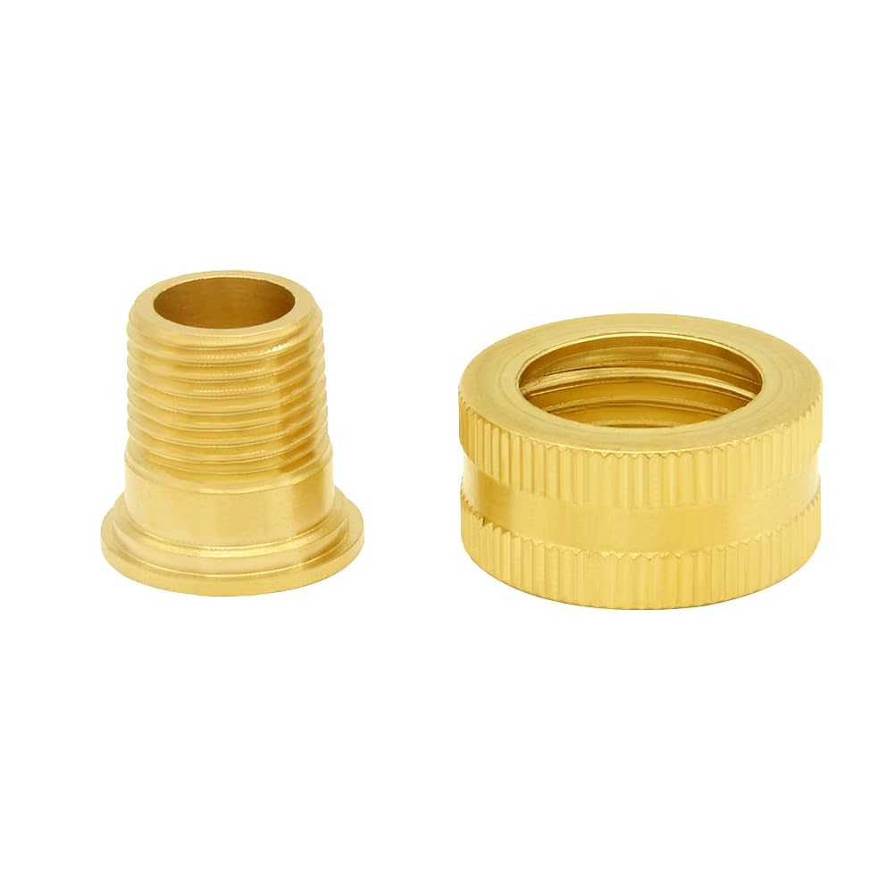 Joywayus 2 Raccordi Per Tubo Da Giardino - Adattatore 1/2" Barb X 3/4" Femmina GHT, Ottone Massiccio Con Fascetta, Antiruggine