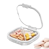 Pillendose - Tragbare Pillendose | Nahrungsergänzungsmittelbox für die ordentliche Aufbewahrung aus weichem Silikon | Kleine Fischölbox mit Sicherheitsverschluss für Reisen für Handtasche
