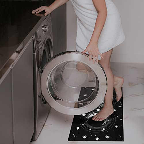 Black Kitchen Mat Set Of 2, Goth Rug, Halloween Kitchen Rugs, Gothic Witch Occult Skull Home Kitchen Decor And Accessories, Kitchen Runner Rugs Non-Skid Washable, Gothic Runner Rug Kitchen Sink Rug #TOP5