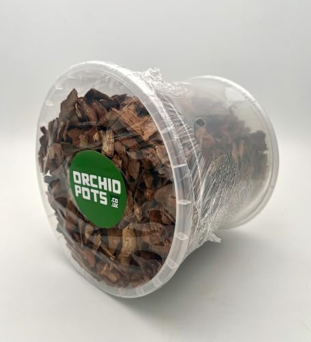 Blooming Weather Orchid Bark Repotting Kit, Pine Bark Mix with Pot and Saucer, Multiple (15 cm Pot)