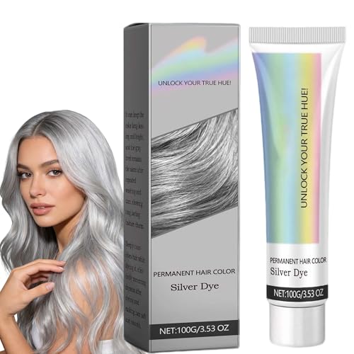 Silver Hair Dye for Dark Hair, Plant-Infused Temporary Silver Hair