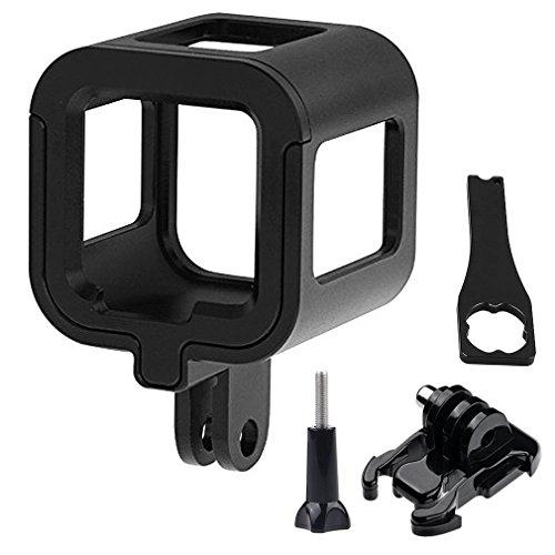 First2savvv GO-Session-GL-01 noir Aluminium Boîtier/Coque Case pour GoPro Hero 4 Hero 5 Session + Bouton de vis