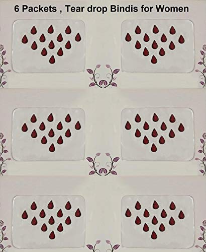 Vama Fashions Deep Red Bindis Velvet Tilak Bindi For Women