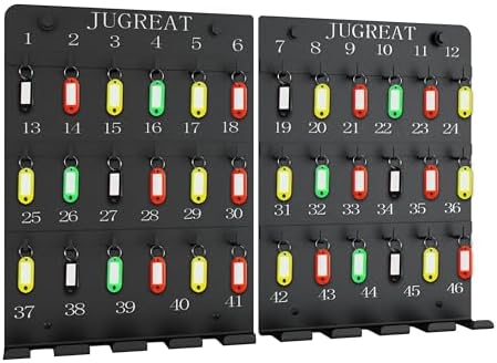 JUGREAT Metal Key Hooks Board with 46 Hooks,Key Holder for Wall, ...