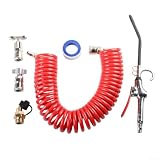 Rackumic Luftblaswerkzeug-Set, 5-teilig, Zinklegierung, lange Düse, 0,5 m Schlauch, Berstdruck, 195 PSI mit Messing-T-Stück, für LKW, Bus, Nutzfahrzeuge, Innenreinigung