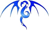 Color: Cromo Azul JasonCarlMorgan JCM Tribal Dragon Coche Maletero Pegatina, Cromo Azul