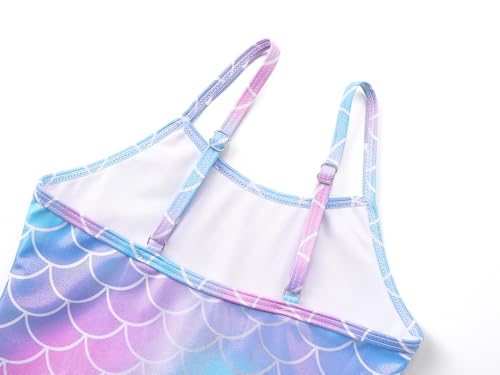Image of Girls One Piece Swimsuits Adjustable Double Strap for Kids Palm Tree Print Toddler Bathing Suit Size 2T-10