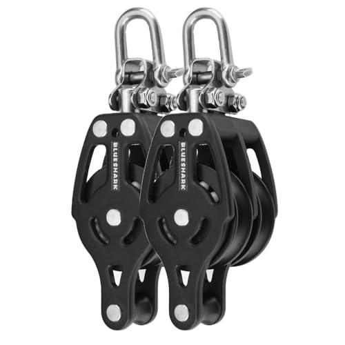 Blue Shark: 38mm Fixed Double Becket Aluminum Sailing Block Choose Quantity (2-Pack) 2255