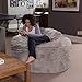 Sofa Sack Bean Bag Chair - Plush, Ultra Soft - Memory Foam Bean Bag Chair with Faux Rabbit Fur Cover - Stuffed Foam Filled Furniture and Accessories for Dorm Room 5 Feet - Gray