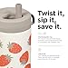 Klean Kanteen TKWide Insulated Bottle – Twist Cap, Steel Straw – Dishwasher – Strawberries 12 oz