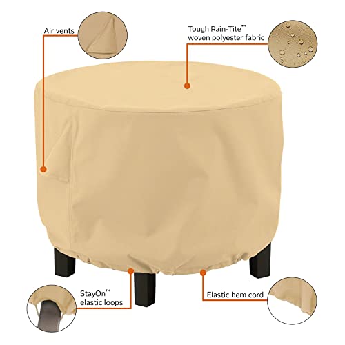 Classic Accessories Terrazzo Water-Resistant 30 Inch Round Ottoman/Coffee Table Cover, Outdoor Table Cover - Thumbnail 7