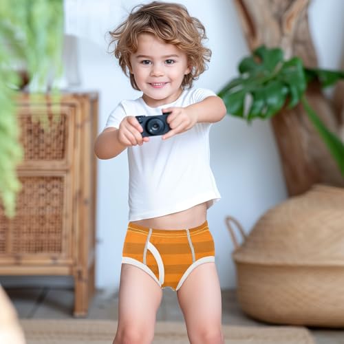 Orange Brown Stripe Toddler Boy's Underwear 2T 6