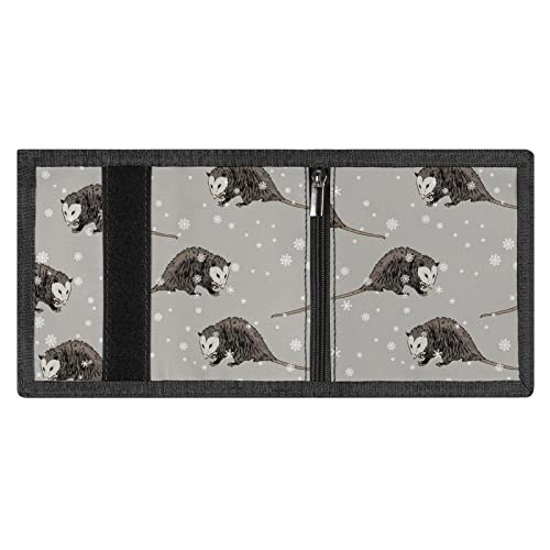 FunnyStar Opossum Small Trifold Wallets Front Pocket Wallet With Money Clip Holder ID Credit Card Slots And Key Ring4