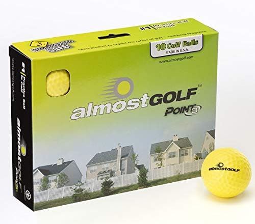 ALMOSTGOLF Point3 Limited Flight Practice Golf Balls – Realistic Spin, Trajectory, & Accuracy Foam Training Balls Pack of 10, Hi-Vis Yellow