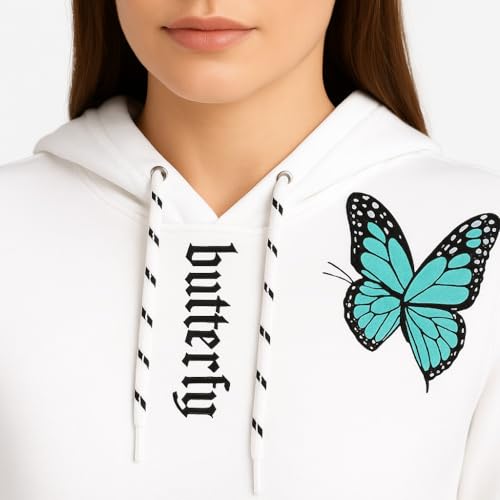 Image of Raves Womens Stylish Printed Hoodie | Trendy Cotton Fleece Hooded Sweatshirt for Women & Girls | Full Sleeve Winter Wear Pullover
