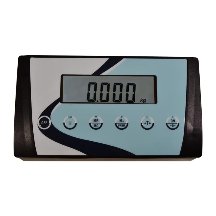 MBH – Balanza industrial de plataforma inox 500 x 400 mm con columna y pantalla LCD para hostelería. Báscula profesional capacidad 150 kg/resolución 20 g para industria y comercio.