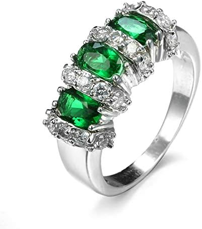 Aeici Anello Donna Placcato Argento Con Zirconi Ovale Multicolore – Elegante E Romantico, Misura 12-20