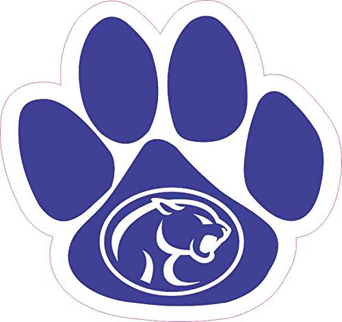 StickerTalk Paw Print with Cougar Mascot Vinyl Sticker, 5 inches by 4.75 inches