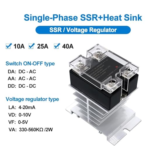 Relais statique 40A monophasé gradateur 4-20mA pour chauffage AA DA - 3
