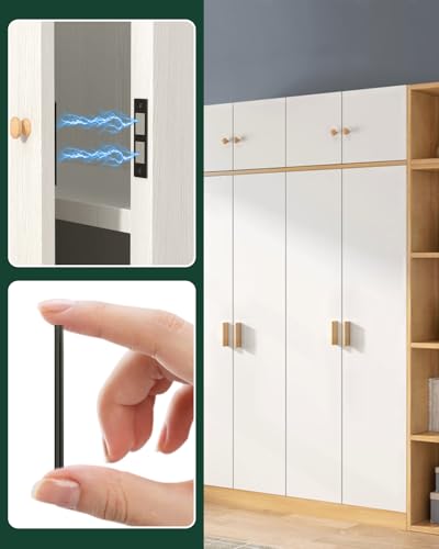 Jiayi 30 Lb Magnetic Door Catch Screw in Black, Heavy Duty Cabinet Latch, Cabinet Drawer Door Magnets, 2 Pack Kitchen Magnets Closures, Dual Pocket Door Magnets for RV, Cabinet Door, Barn Door - image 4