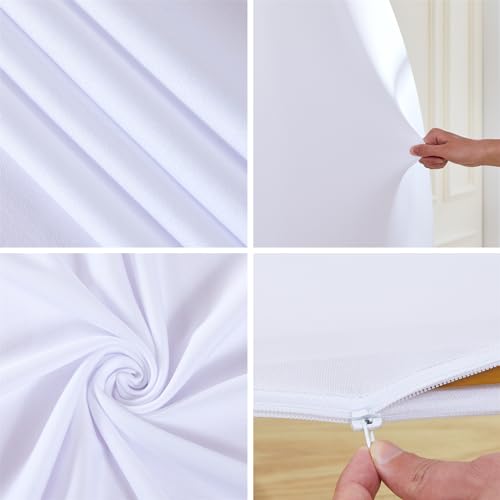 Image of GarveeHome Half Moon Arch Cover Backdrop Spandex Fitted Wedding Arch Stand Cover Double Sided Half Top Stretchy Backdrop Cover for Birthday Party Baby Shower Graduation Decorations