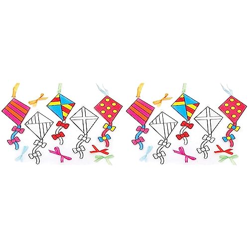 Baker Ross FE407 Kite Suncatcher Craft - Pack of 20, Stained Glass Effect for Kids to Decorate and Display for Arts and Craft Activities