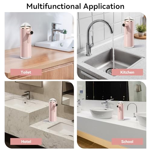 Image of Automatic Soap Dispenser, Cute Foaming Touchless Soap Dispenser Smart Foaming Hand Animal Shape for Bathroom Countertop (Pink)