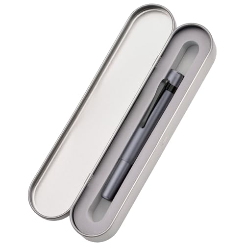 Image of Hongdian M2 Black Forest Mini Fountain Pen, Medium Soft Nib & Sleek Shape Aluminium Short Pocket Travel Pen (Space Gray)