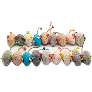 Fashion’s Talk Cat Mice Toy 18-Pack Plush Catnip-Filled Mice Toys for Indoor Cats – Realistic Design, 9 Assorted Colors, 2 of Each, Value Pack