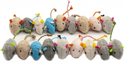 Fashion's Talk Cat Mice Toy 18-Pack Plush Catnip-Filled Mice Toys for Indoor Cats - Realistic Design, 9 Assorted Colors, 2 of Each, Value Pack by Fashion's Talk - Used condition - US$8.01