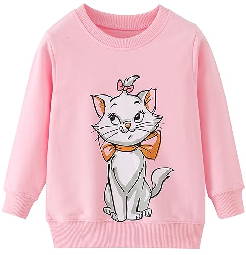 Retsugo Toddler Baby Girls Cat Sweatshirts Casual Pullover Crewneck Winter Long Sleeve Tops Shirts Clothes 4T(75-Cat 110) #TOP17