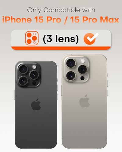 Image of TOCOL for iPhone 15 Pro Max Camera Lens Protector /iPhone 15 Pro Camera Lens Protector Tempered Glass HD Individual Scratch Resistant Cover Accessories Case Friendly 2 Pack(Purple)