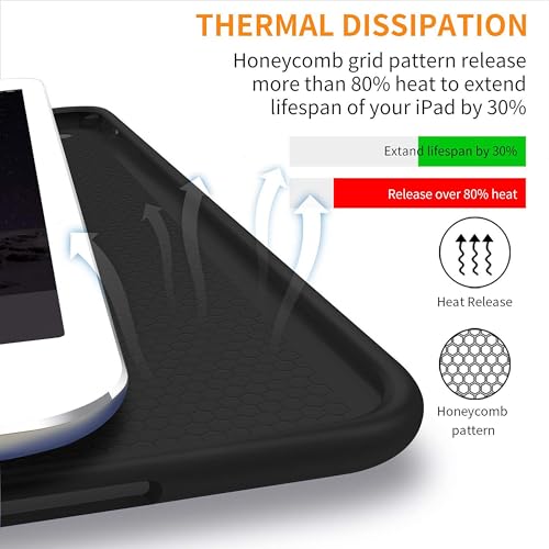 Image of TGK Smart Flexible with Pencil Holder Trifold Back Flip Stand Case Cover for iPad 9th Gen 10.2 inch Black