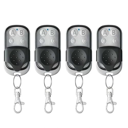 4Pcs Mando Garaje Clonador Universal 433.92Mhz, Mando a Distancia Duplicador con 4 Botones, Puerta Garaje Codigo Fijo Control Remoto Inalámbrico Automático Garage Gate Openers- Incluida Batería