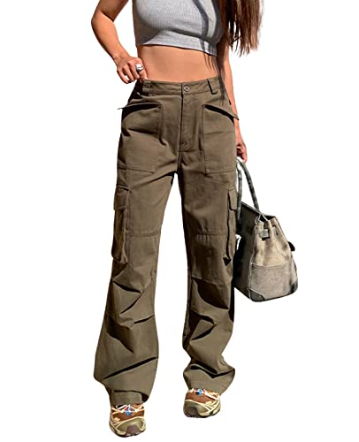 VDTDNK Womens Casual High Waisted Jogger Cargo Pants with Pockets